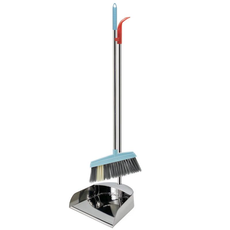 JNL Household Broom and Stainless Steel Dustpan Set
