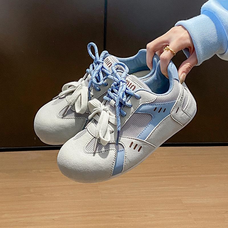 Popular Niche Color Matching German Training Shoes Women's 2025 Spring New Inner Height Increase Breathable Forrest Gump Shoes Pair of Shoelaces Versa