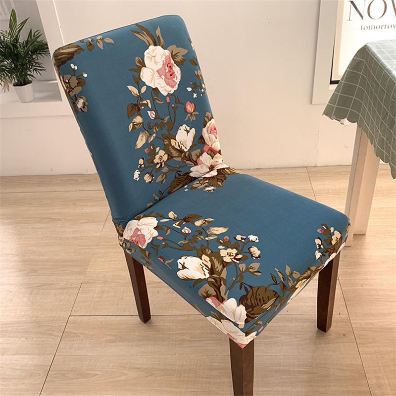 Simple Printed One Piece Elastic Chair Cover for Home Office Dinner Room  Dustproof Chair Seat Cover Home Chair Slipcover Case