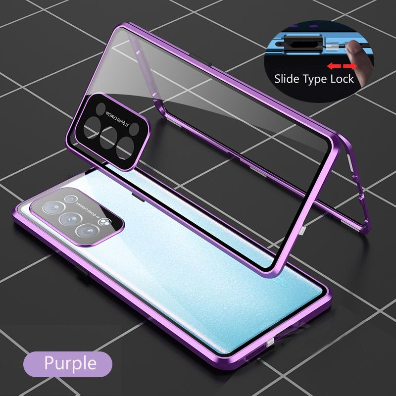 

Металлический магнитный чехол 360 для OPPO Reno 5 6 7 SE 8 Pro Plus 5G Двусторонний протектор объектива из стекла Для Reno 7Z 7SE 8T 5 8 Lite Чехол For Reno 5 5G