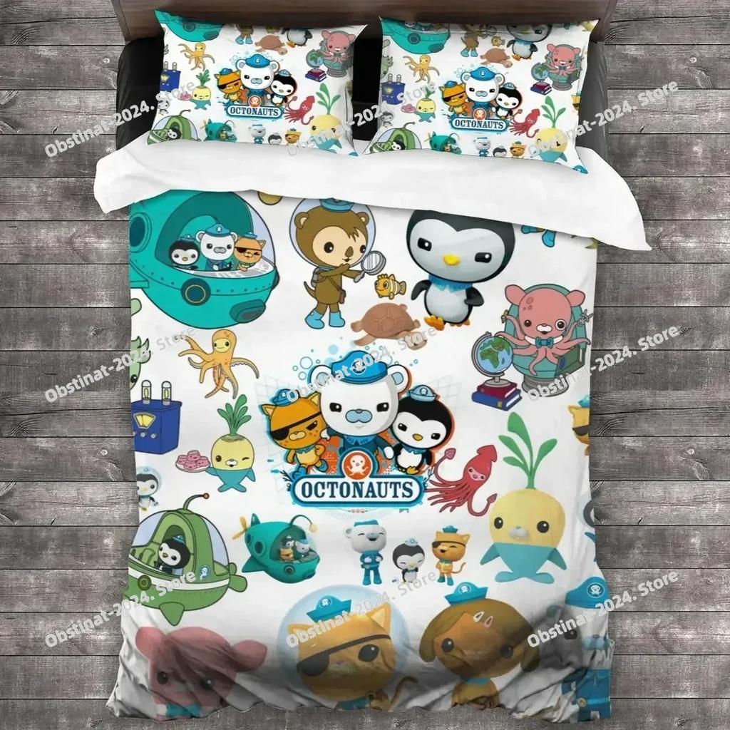 Anime Octonauts Bedding Set Boys Girls Twin Queen Size soft Duvet Cover Pillowcase Bed Kids Adult for Fashion Home bedroom