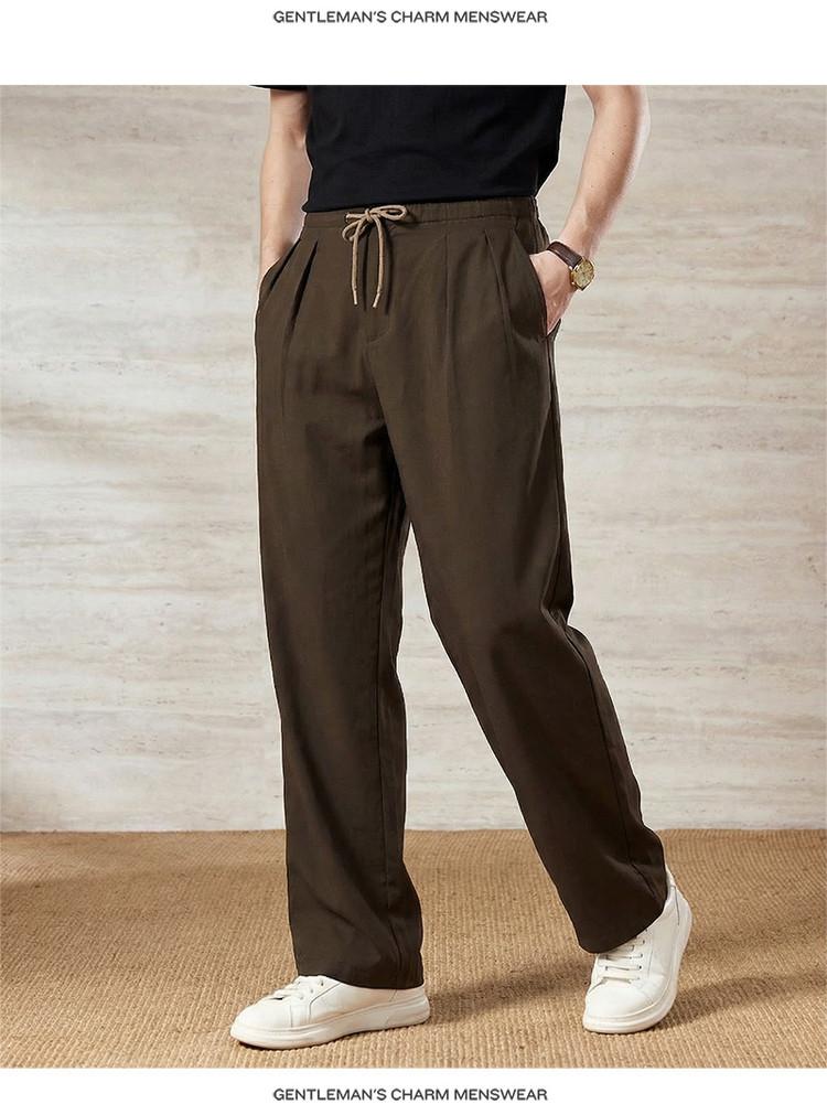 Linen Cotton Tencel Casual Pants for Men