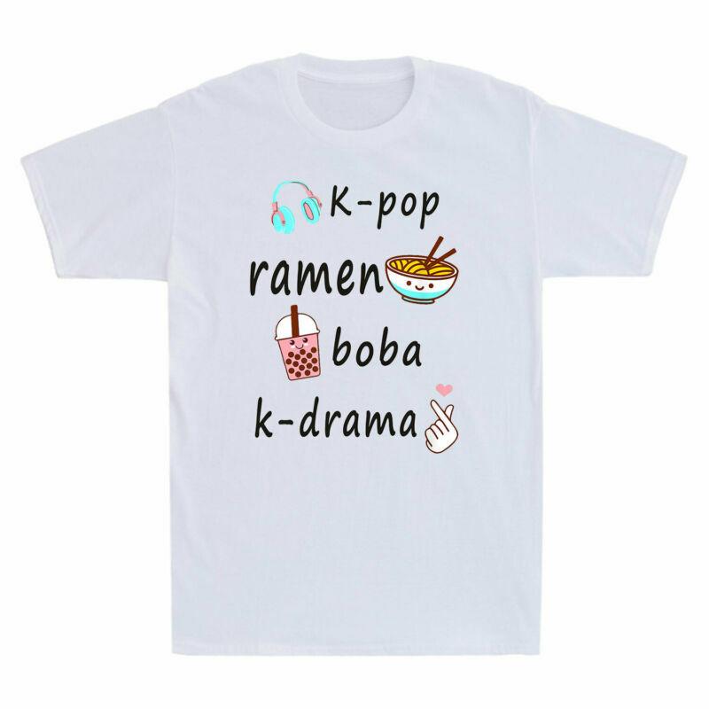 Tea Gift Unisexs Boba RaUnisex TShirt KPop Bubble Lover KDrama Cotton Kawaii Cute