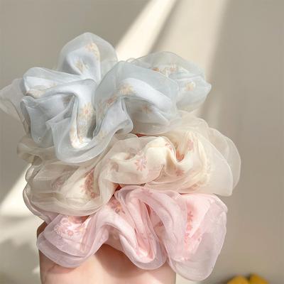 Elastici per capelli morbidi e romantici per donne con design unico a doppio strato ed elegante fascino e bellezza in materiale di organza