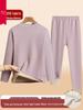 Fleece-Lined Winter Clothing Set for Middle-Aged and Elderly Women: Warm Base Layer Top for Autumn and Winter Seasons