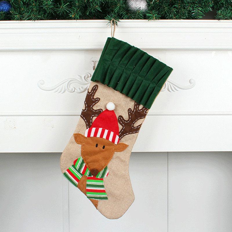 Weihnachten Süßigkeiten Tasche Weihnachten Baum Hängen Socken Santa Elch Strümpfe Dekoration Geschenke Socken Anhänger Festival Dekoration