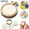 Kali   10x Mini Embroidery Hoops Ring Wooden Hand Crafts Cross Stitch Frame Tools