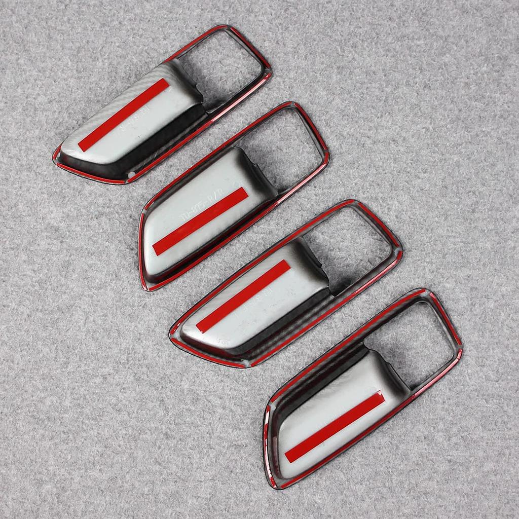 Hayasi Car Inner Door Handle Garnish Fiber for Toyota Corolla Cross 2021 and (Carbon Pattern) (First Generation, later)