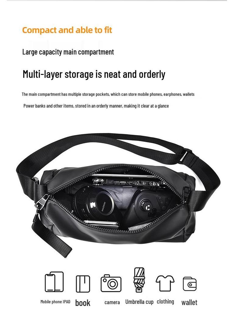 Trendy Korean-Style Retro Cylinder Crossbody Bag - Water-Resistant, Unisex Casual Shoulder Bag