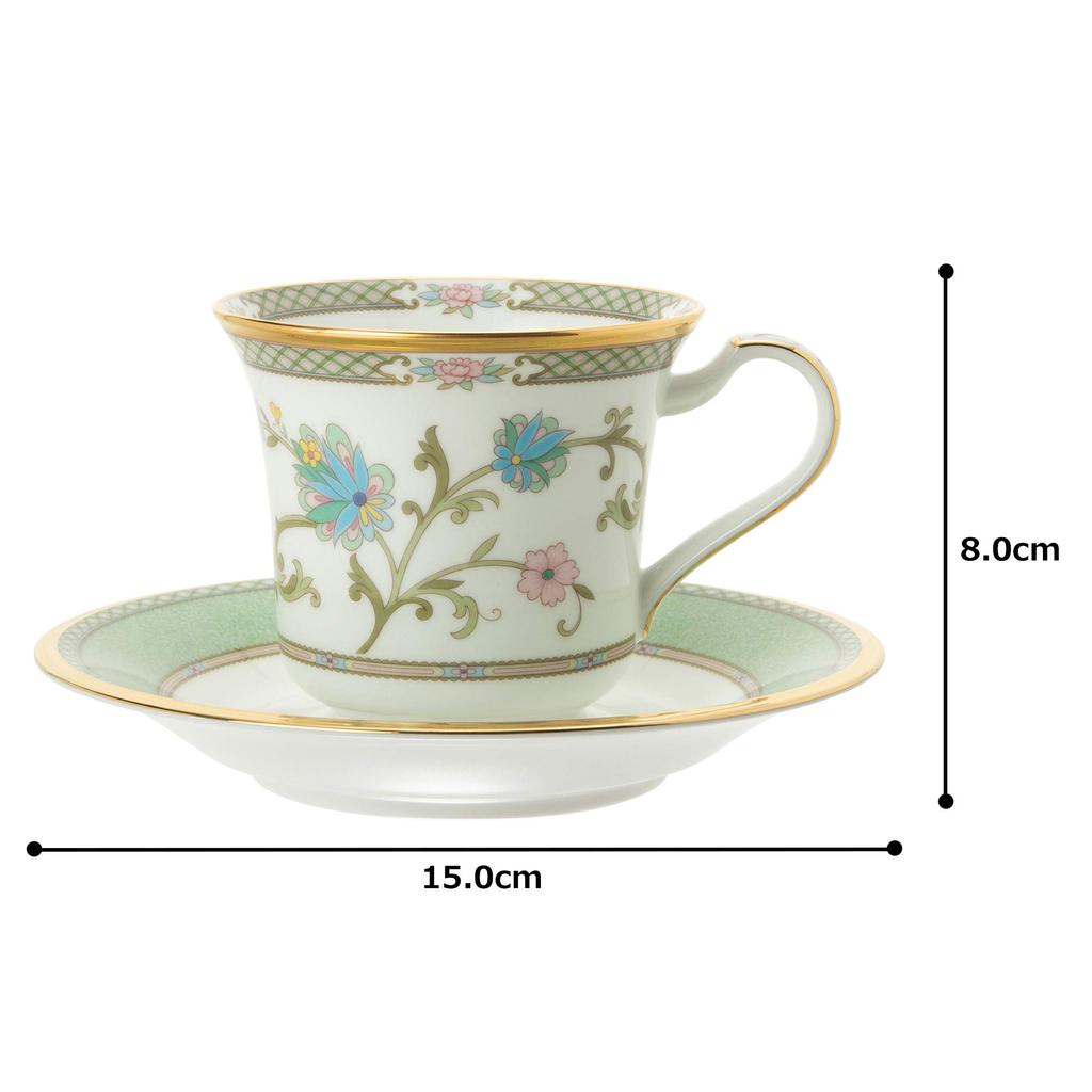 Noritake American Cup tallerken 220cc Yoshino Green Bone China & Y59589/9983