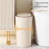 High-Value Stylish Gap-Fit Trash Can with Lid - Large Capacity for Bedroom & Bathroom
