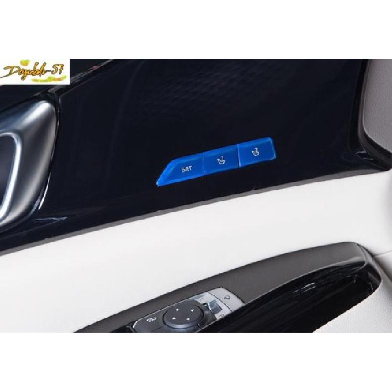 Blue Aluminum Memory Seat Button Switch Cover Trim 3* For Kia Carnival -