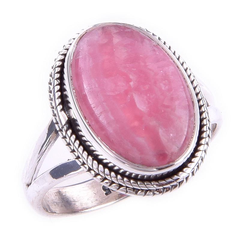 Natural Rhodochrosite Gemstone Handmade 925 Solid Sterling Silver Ring S.7 q6A41