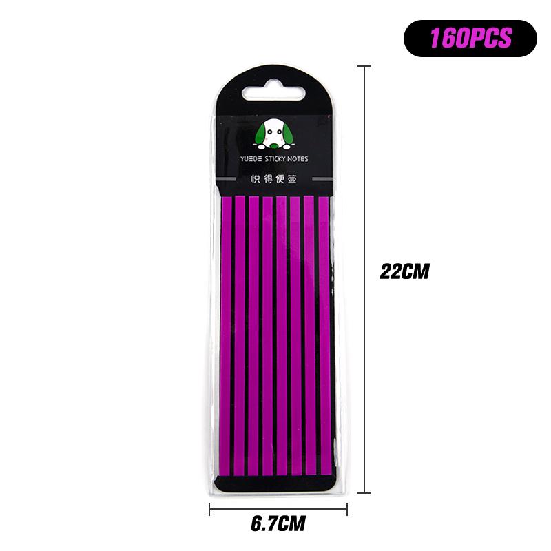 

160 шт. Однотонные цветные прозрачные флуоресцентные индексные закладки, флажки, липкие заметки, канцелярские товары, помощь для чтения, стикер для выделения фиолетовый