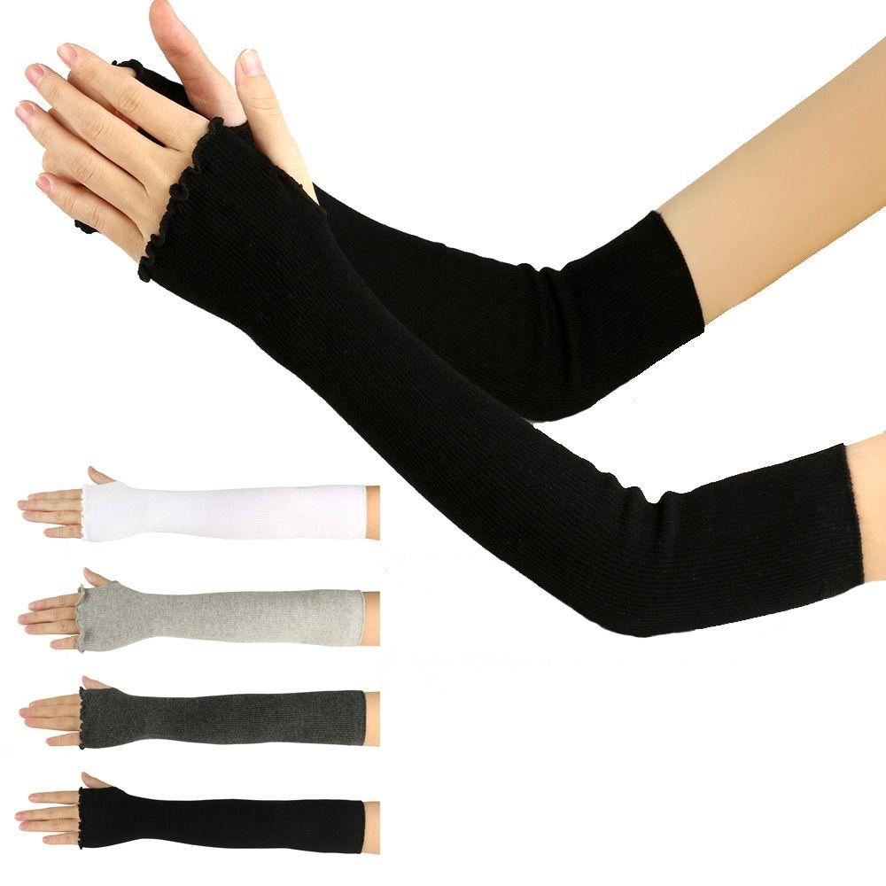 Stretchy Fingerless Gloves Long Design Arm Sleeve Y2K Punk Gloves  Y2K Aesthetic