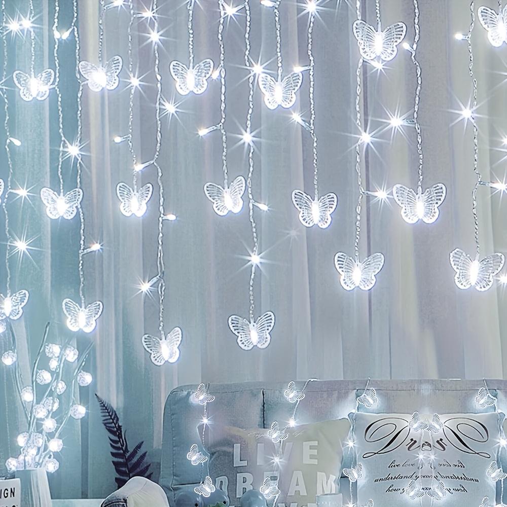 LED Butterfly Fairy Lights with Remote Control Infrared, USB IPX Free Curtain String Lights Warm Glow for, Outdoor Christmas Wedding Party Decorati