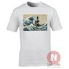 T-Shirt Godzilla Grande Vague Hokusai Esthétique Monstre Japonais Art Classique