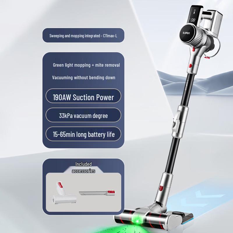 SUPOR Cordless Handheld Vacuum & Mop Cleaner with Green Light EVS-C11 MAX-L