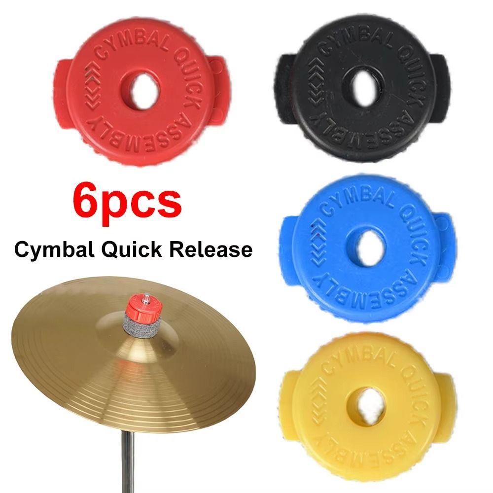 

6PCS Nuts Attachments Cymbal Mate Placstic Drum Quick Nuts Cymbal Quick Release Nut For 8mm чорний