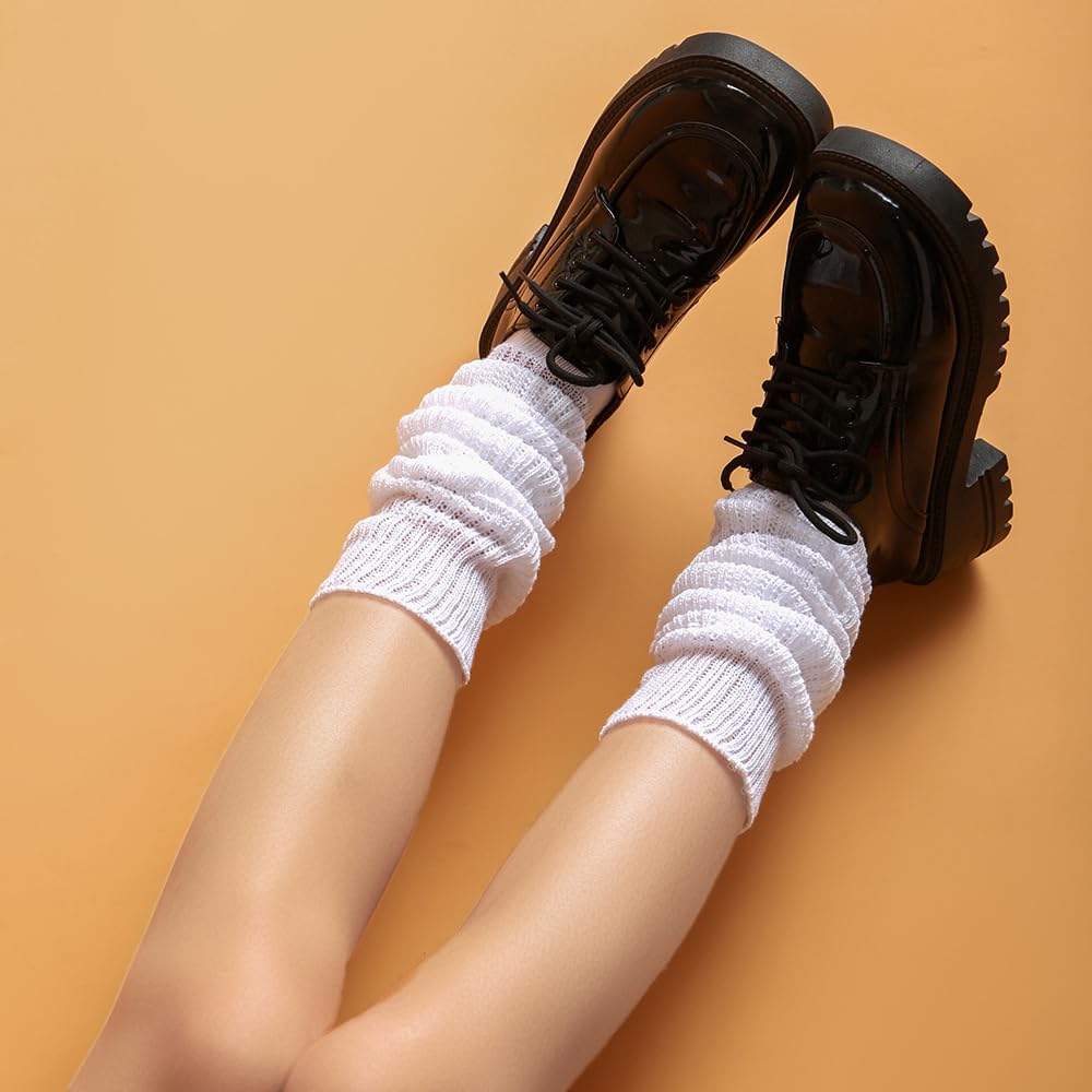 MOOKISOO Cute Loose Plain for High School and Junior High School School Cold 60cm Socks, White, Students, Costumes, Socks, Cosplay, Girls, Protection,