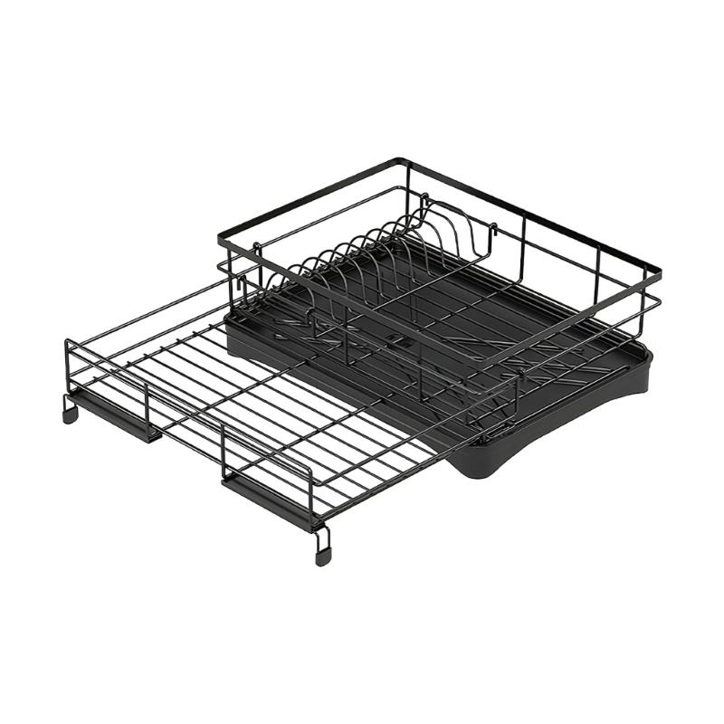 Expandable Over Sink Dish Rack Metal Open Wire Drainer for Plates Bowls Cups and Everyday Dish Drying Tasks for Household Use