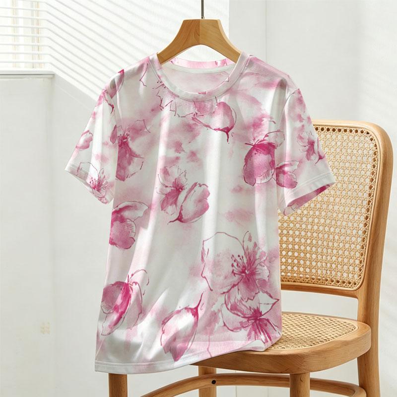 Women's Floral Short Sleeve Top Soft, Breathable, Versatile for Daily Wear & Weekend Getaways