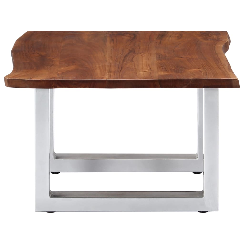 Coffee Table with Natural Edge 60 X 60 X 40 Cm Solid Acacia Wood