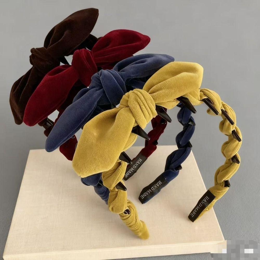 Velvet Hair Accessories Solid Color Hair Bands Autumn Fascinator  Women Girls