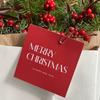 100pcs Red Christmas Gift Tags &Cards-White Cursive Merry Christmas Labels with Black Lettering,Blank Inside for Personalization