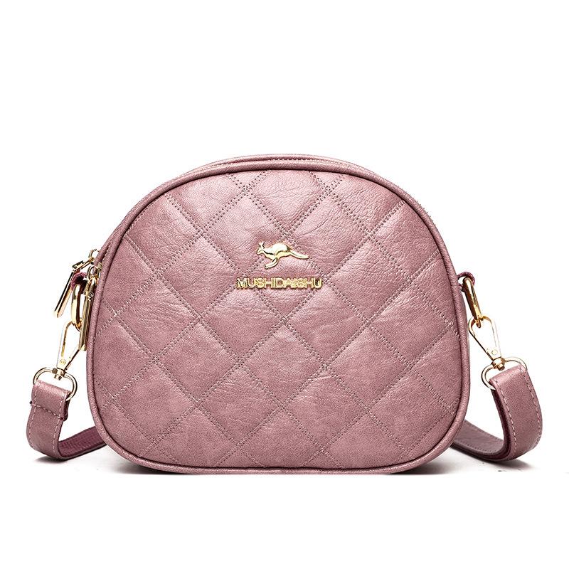 

Женская сумка Ромбовидная маленькая сумка Женская сумка для мобильного телефона Уменьшающая возраст трехслойная вместительная сумка через плечо розовый