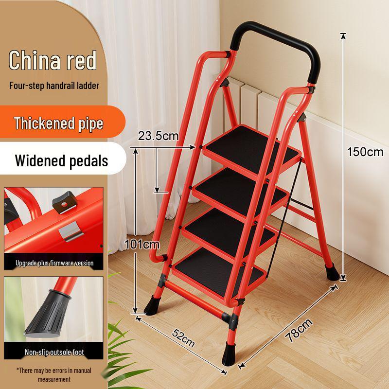 Folding Handrail Ladder with Extra Wide Pedals for Interior Use
