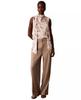 Women's Mock Neck Tie-Front Sleeveless Top