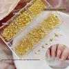 12-Grid Cross Explosion Nail Art Rivets: Butterfly, Streamers, Flowers, Gold & Silver Decorations
