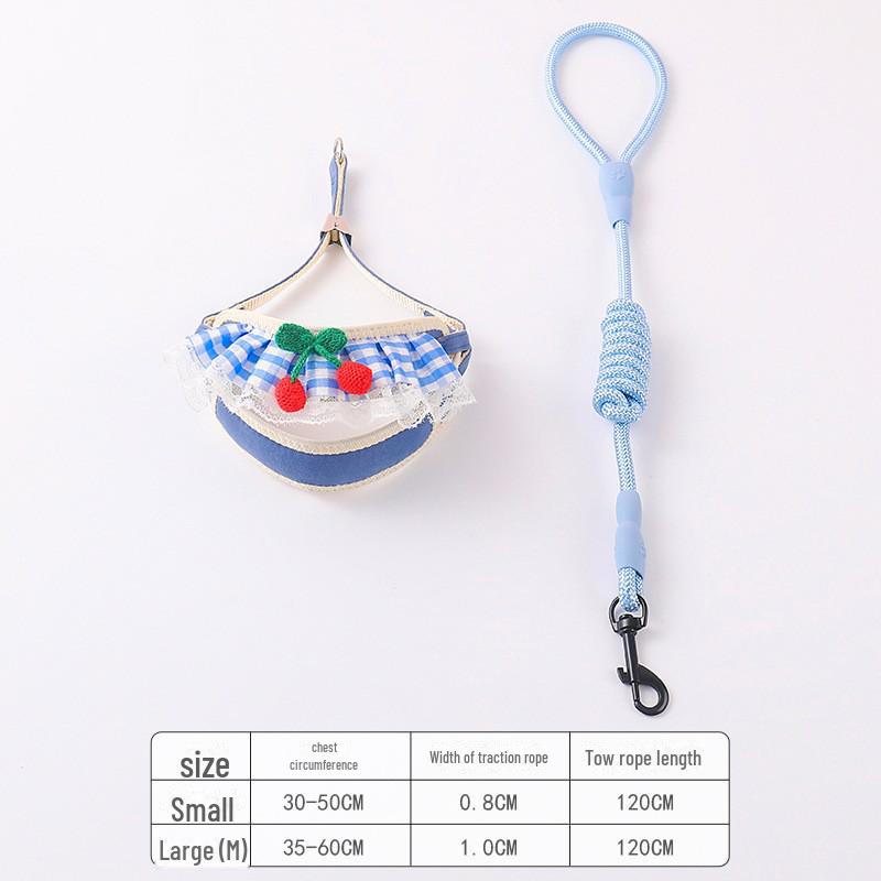 Denim Wear-Resistant Dog Leash & Harness for Small Dogs and Cats