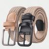 Men's Canvas Woven Belt Pin Buckle Casual Elastic Belt Outdoor Versatile Multi-color Belt