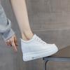Small Size Casual Women's Shoes 10 Inner Height Increase Small White Shoes Autumn Muffin Thick-soled Leather Single Shoes Small Board Shoes