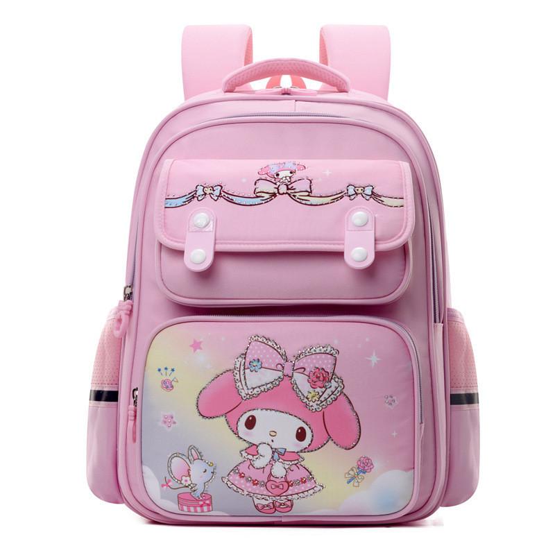Large Capacity Spine Protection Backpack For Elementary Children Grades 1-2 Pink Melody