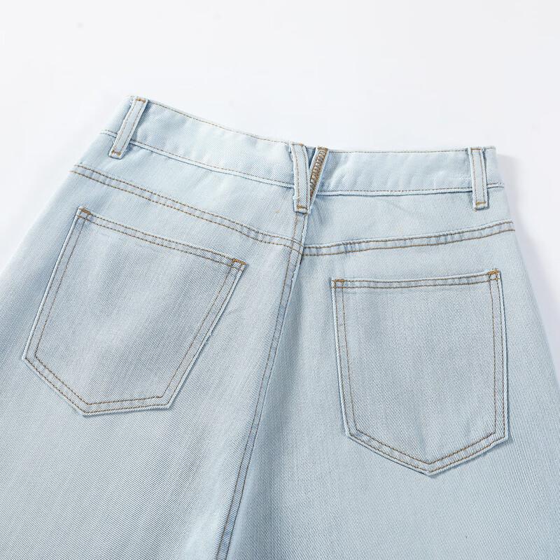 Izzue It Women's Lyocell Tencel Light Wash Loose Wide-Leg Jeans