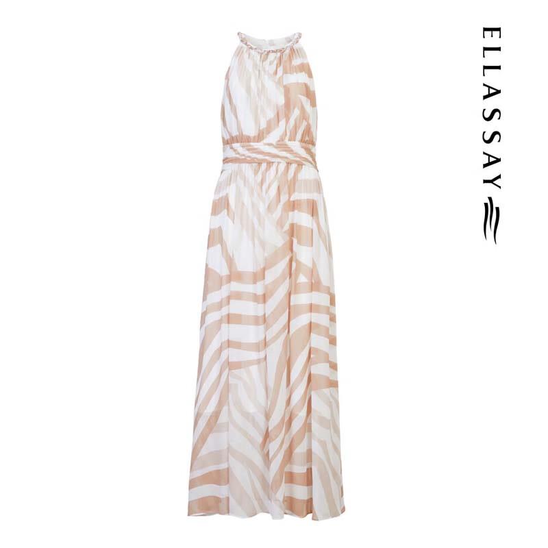 ELLASSAY Halter Neck Elegant Midi Dress