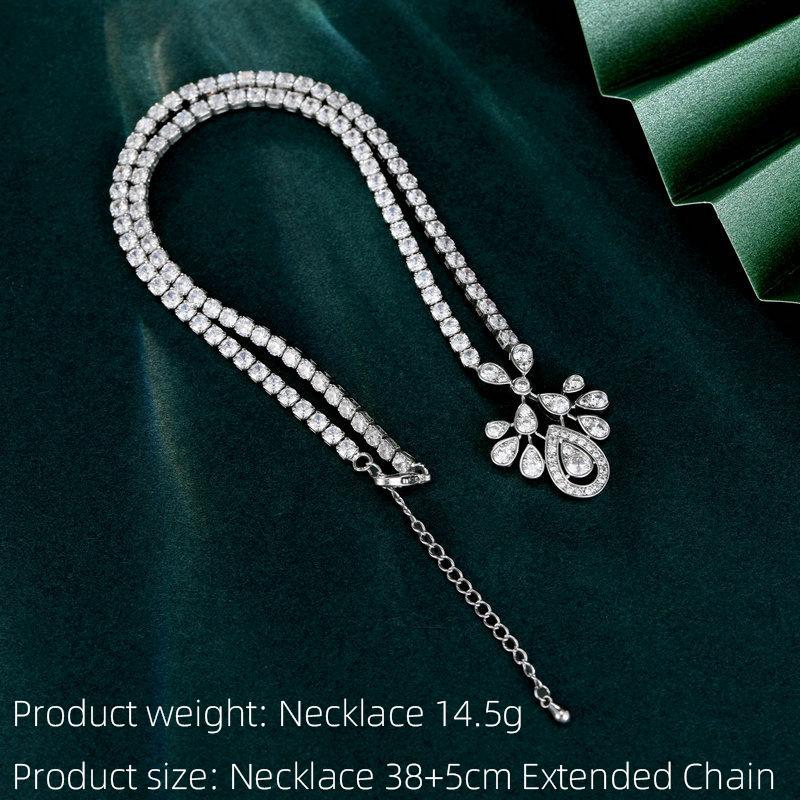 Necklace Women's Light Luxury Design Fashionable Earring Set Fashionable Jewelry Collarbone Chain Daily Accessories