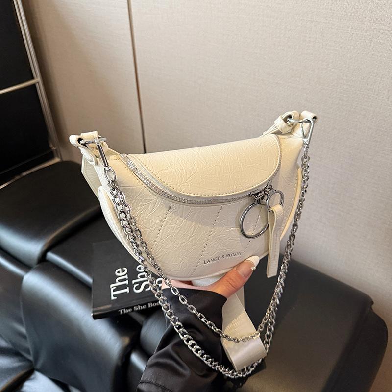 

Fashion dumpling bag 2025 summer new women s breast bag simple shoulder bag casual large capacity messenger women s bag bag 20*7*14 білий