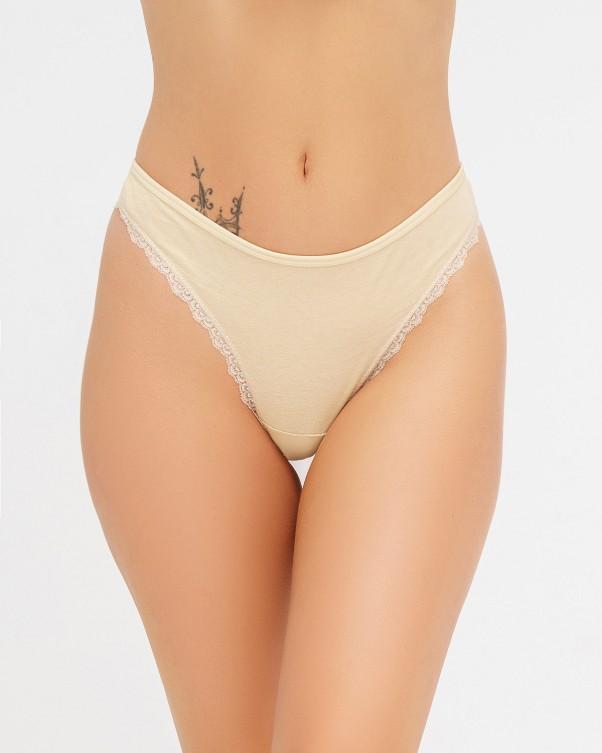 Cotton Thong with Lace Trim ISSA Plus