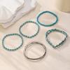 Turquoise Elastic Beaded Bracelet DIY Set - 5 Pieces