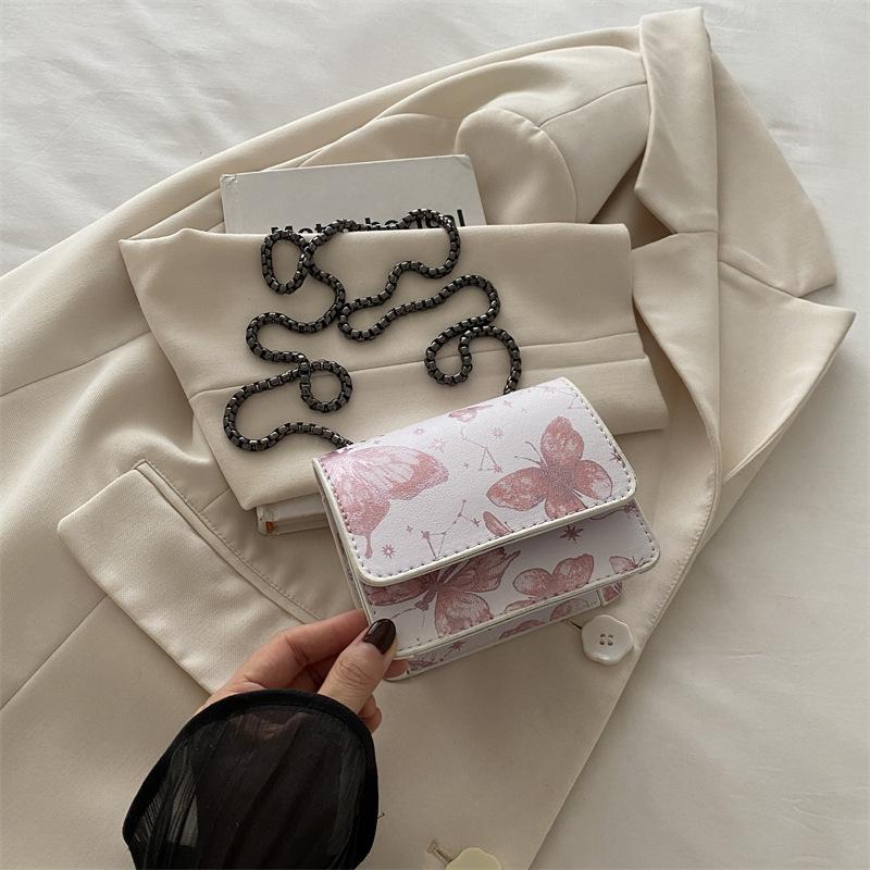 

Осенняя высококачественная маленькая женская сумка 2025 года, новая маленькая квадратная сумка в национальном стиле с цепочкой, новая сумка-мессенджер с принтом китайских бабочек
