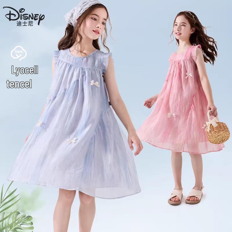 

Летнее платье-принцесса для девочек Disney из тенсела и шифона 130