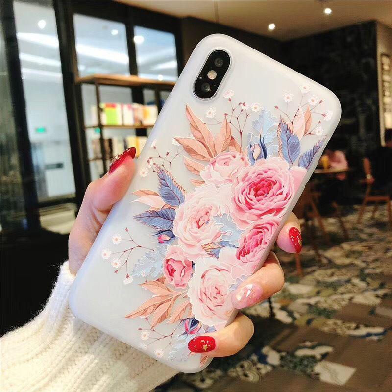 For Iphone 8 6s 7 Plus Soft Rubber Shockproof Case Flower Transparent Slim Cover A,For Apple iPhone 6/6s