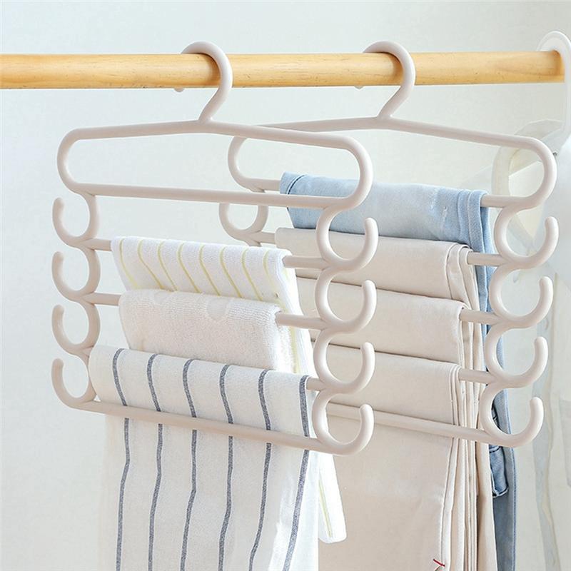 Pants Rack Multifunctional Household Saving Space Multi Layer Trousers Hanger Pants Closet Color Clothes Peg 5 Layers