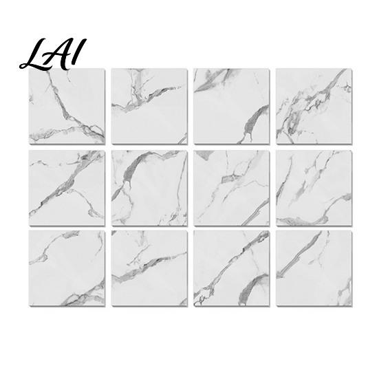 Heat Resistant Kitchen Backsplash Tiles 12PCS Imitation Marble Pattern Wall Stickers Self-Adhesive Waterproof EVA Scratch Decor for Home Tiles,