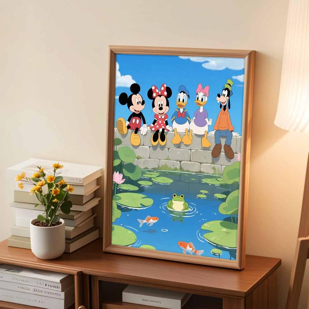 DIY Diamond Painting Mickey, Minnie, Donald Duck, Daisy, Goofy Cross Stitch Kit Mosaic Art Diamond Painting Full Circle Diamond Home Decoration