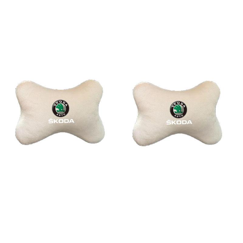 LQLT3 Car Neck Headrest Pillow Car Seat Neck Pillow Head Neck Support for Skoda Octavia RAPID Superb Fabia Kodiaq Kamiq Karoq Auto